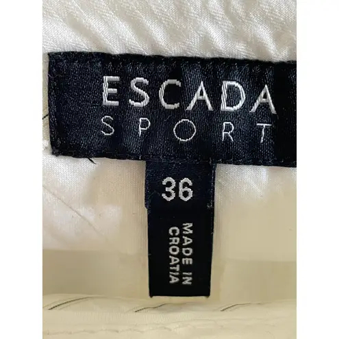 Escada Sport Ivory Jacquard Slim Pants Subtle Snakeskin Size 6