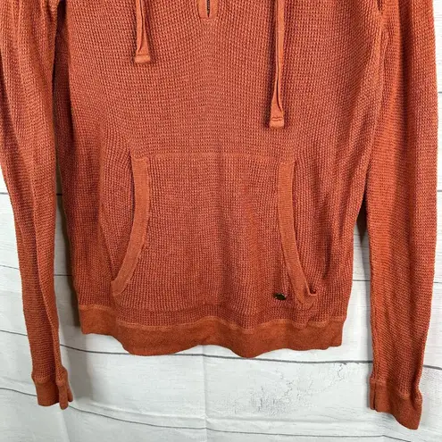 prAna  Womens XS Cotton Wool Milani Lightweight Knit Hoodie Burnt Orange