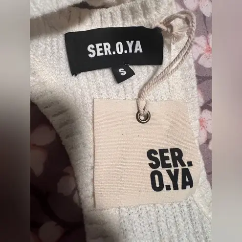 SER.O.YA $245 Dress Iris White Ribbed Knit Maxi Tank Slit Racerback Bodycon