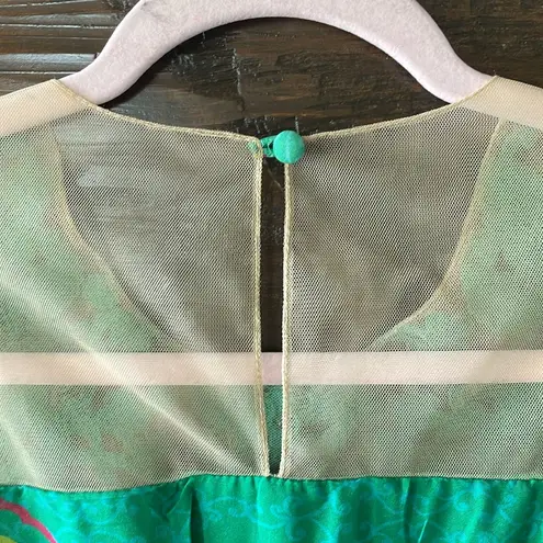 Hemant & Nandita Silk Dress Green Size 0P