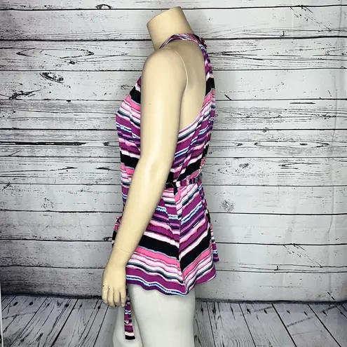 Lane Bryant  NWT Sz 22/24 Stripe Illusion Collection Tank Top Blouse w/ Tie Belt