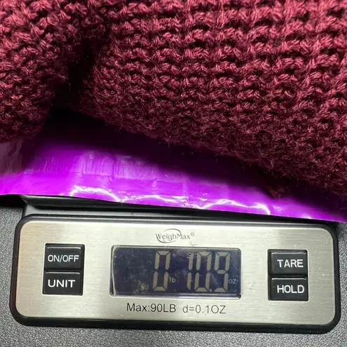 Sweet Wanderer Waffle Knit Women's Burgundy Sweater Size Large