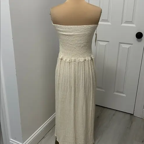 Jen's Pirate Booty Jen’s Pirate Booty Cream Gauze Strapless Maxi/Midi Dress