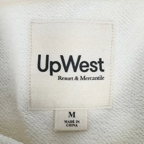 UpWest Womens Pullover Fleece Hoodie Dolman Sleeves Oversized Cream Size Medium