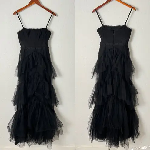 BCBGMAXAZRIA  Corset Tulle Gown in Black