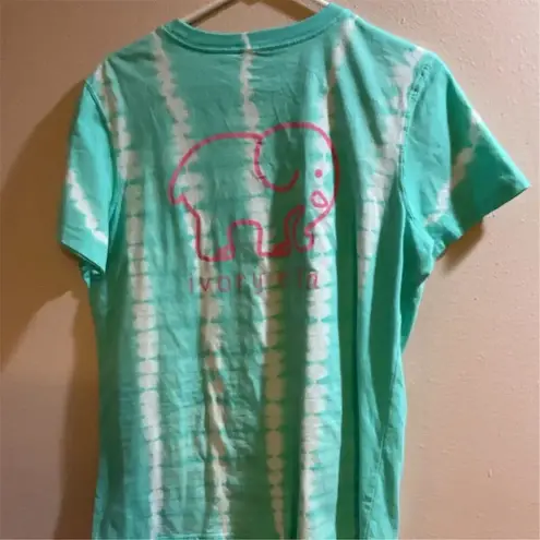 Ivory Ella  Green Tie-Dye T-Shirt Elephant Logo Unisex Adult Large Pocket Tee​