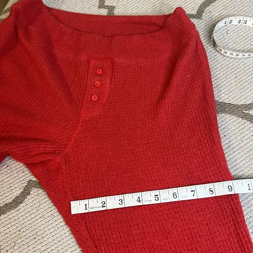 Aerie  Red Waffle Knit Pajama Lounge Leggings Jogger Bottoms