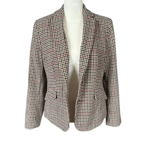 Charter Club long sleeve collared button down fully lined houndstooth blazer 4
