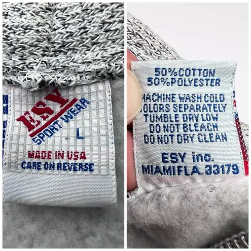 Vintage Full Zip Fleece Jacket Made in USA Gray Maine Moose Embroidery Size Lg