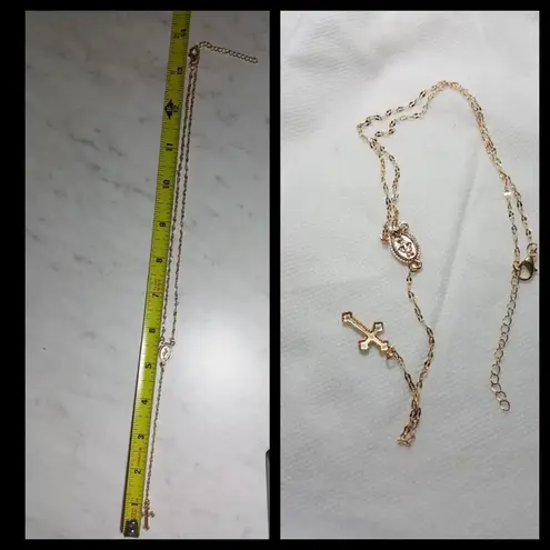 Gold Plated Catholic Rosary Necklace