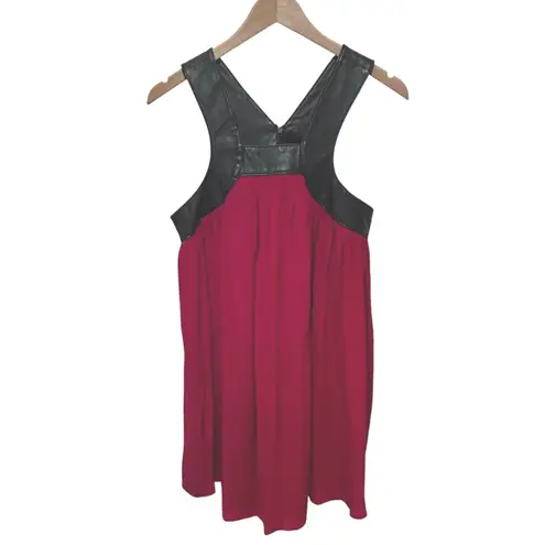 Funktional Dress Silk Lambskin Leather Black Pink Sleeveless Y2K Women's Medium