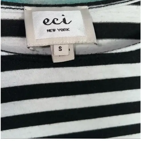 ECI  New York Top women’s size Small shirt black and white 3/4 sleeve blouse