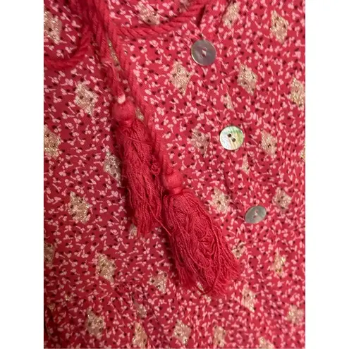 Sundance Scandal Italy Scarlet Pink Cotton Dress Large