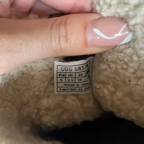 UGG Australia Gaviota Womens Brown Suede Lined Fringe Ankle Boots 5 Cozy Boho