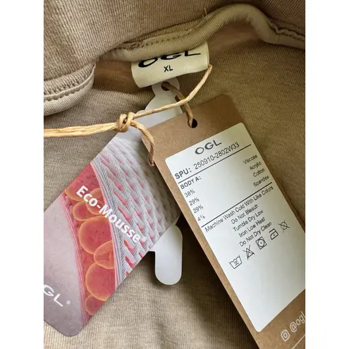 NWT OGL Mid Rise Pull On Flare Maxi Skirt Beige Size XL Tan