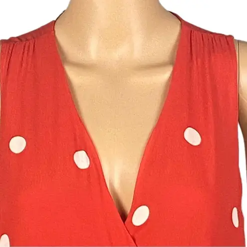 Rails “Madison” ruffle wrap mini dress in “Scarlet Dots”. Size Large. EUC