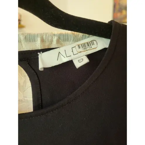 Alexis rtr SZ small black Helene asymmetrical long sleeve dress solid solid