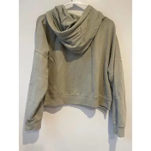 Calvin Klein Jeans  Olive Cropped Hoodie Sweatshirt Top