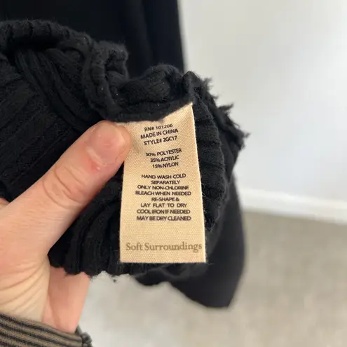 Soft Surroundings Black Ribbed Maxi Dress Size Small