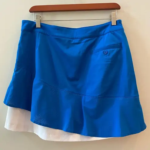 Lady Hagen Blue & White Tiered Skort Size 8 NWOT