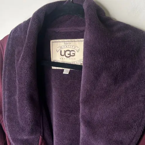 UGG  Duffield Robe Cranberry & Purple Belted Long Sleeve Warm Cozy Size Large