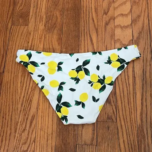 AQUA NWOT  Swim White Lemon Print‎ Swimsuit Bikini Bottom Medium