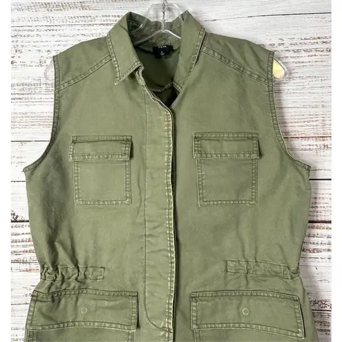 FATE. Women's Sleeveless Cinch Waist Utility Vest Jacket Olive Green Size Small