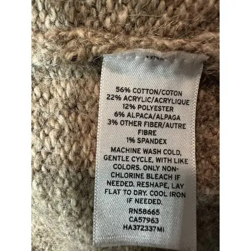 Halogen  Duster Sweater Tan Alpaca Blend Open Cardigan Size Medium Classic Warm thumbnail 3