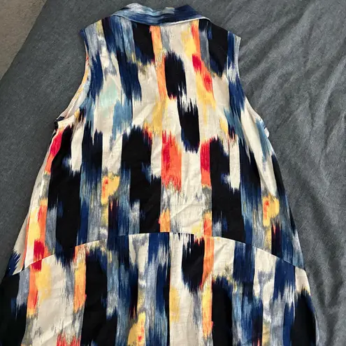 For Cynthia Sleeveless Linen Blend Tunic Size Large EUC