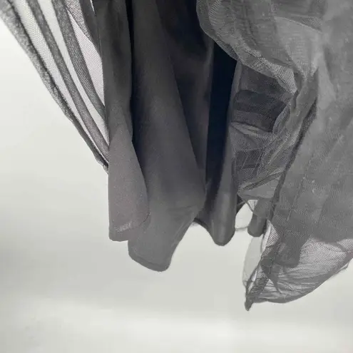 Eshakti Midi Dress Womens Plus XL 16 Black Sleeveless Gauzy Wrap Top