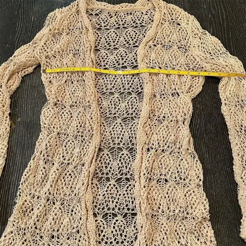 Pattyboutik Women's Ivory Open Front Loose Knit Boho Chic Cardigan Sweater