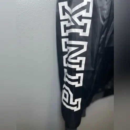 PINK - Victoria's Secret Victoria's Secret PINK Women's NYC Satin Black‎ Bomber Jacket Size Small