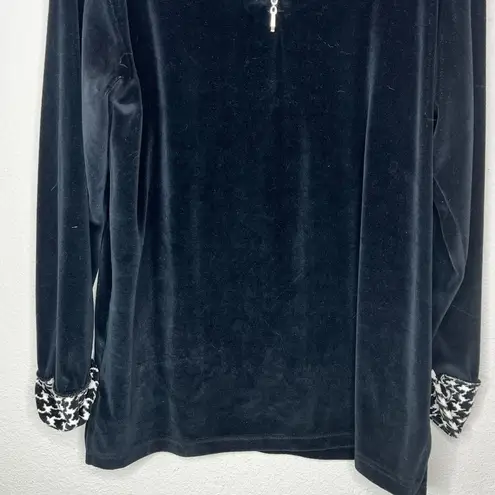 Vintage Jason Maxwell‎ 2 Piece Velour Pantsuit Black Size M