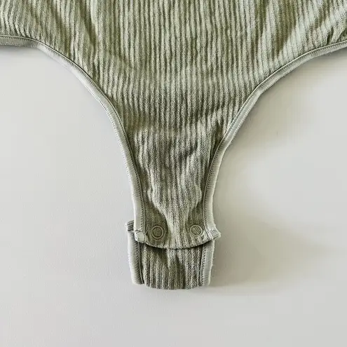 SKIMS Sea Haze Green Stretch Rib Scoop Neck Tank Bodysuit - L/XL