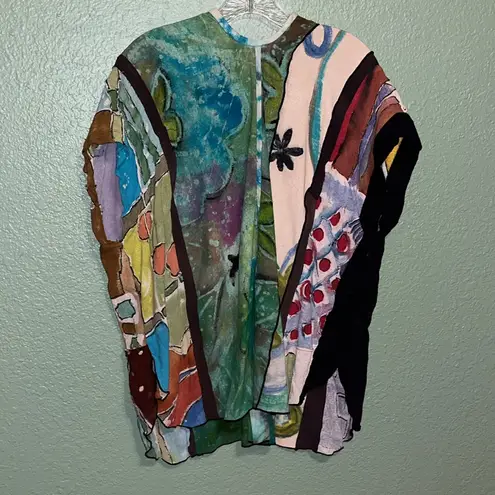 Handmade Vintage Funky Fabrics Multicolor Hand Dyed Artistic Jacket shirt jacket