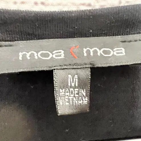 Moa Moa Black Pearl Embellished Casual Top Size Medium