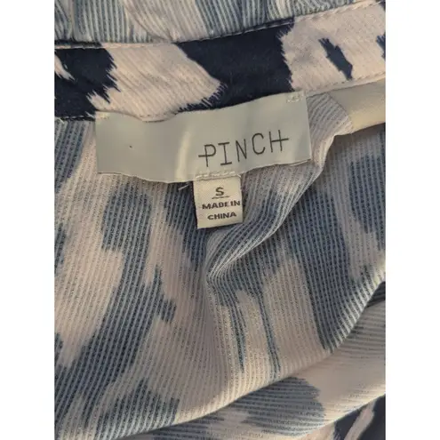 Pinch Women's Abstract Print Ruffle Trim Mock Neck Mini Dress