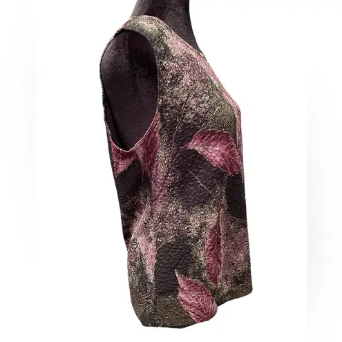 N Touch Vintage 90s Whimsygoth Autumn Fall Moody Artsy Witchy Leaf Stretch Top Size M