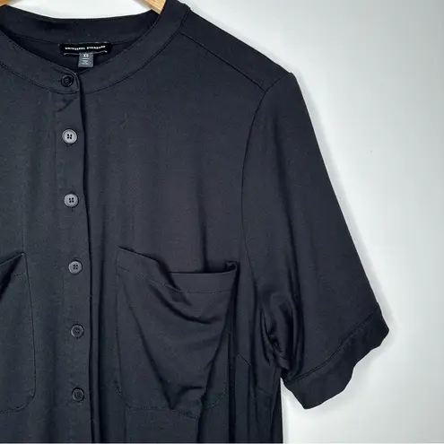 Universal Standard Black Button Front Wide Leg Jumpsuit Coveralls Size XS 10-12 - Image 4