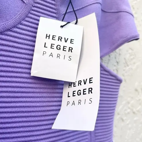 Herve Leger NWT Paris lavender bandage bodycon midi dress XXS new