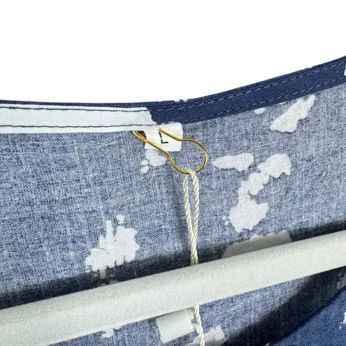 Yesno NWT Blue White Tie Dye Short Sleeve Light Flowy Tiered Maxi Dress Sz L