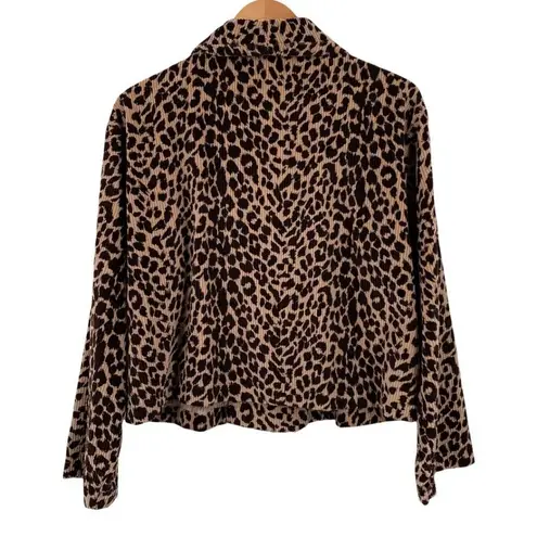 Kiko Leopard Corduroy Double Breasted Jacket One Size Brown Size undefined