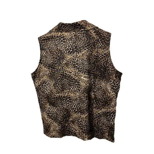 Briggs New York Vintage Briggs Leopard Print Skirt Suit Set Sleeveless Vest Top Pencil Skirt 14