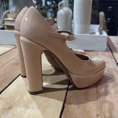 Linea Paolo Isadora Mary Jane Platform Pumps Size 5.5 B51 Tan