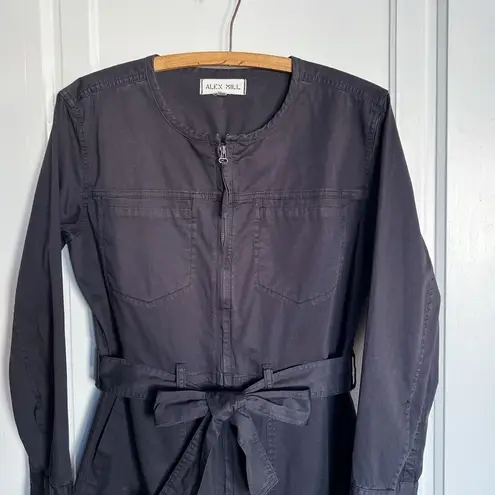 Alex Mill • Jo Belted Jumpsuit black twill utility boilersuit coverall tie waist