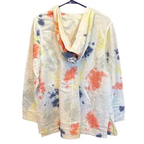 Lane Bryant  Livi Activewear Vneck hoodie Tie Dye Blue, pink & White Sz 18/20 NWT