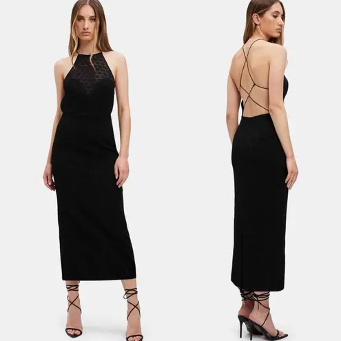 Bardot Chameleon Lace Midi Dress In Black US 8 Large