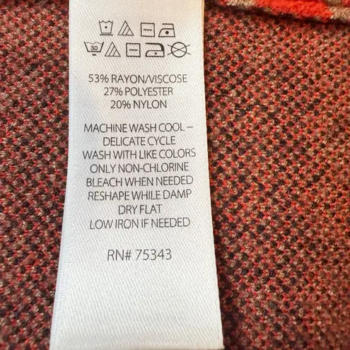 Christian Siriano New York Houndstooth Plaid Long Cardigan Coat Women's L Brown Size L