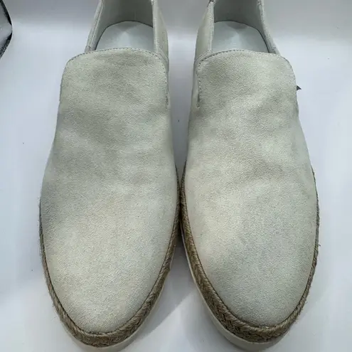 Vince . Dillon pale gray Suede slip on espadrille loafers casual flat shoes 9.5