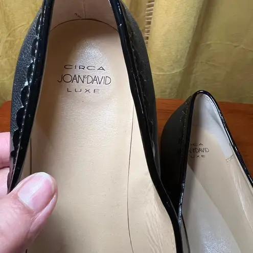 Joan & David Circa Black Patent Leather Tassel Loafers Classic Flat Shoes